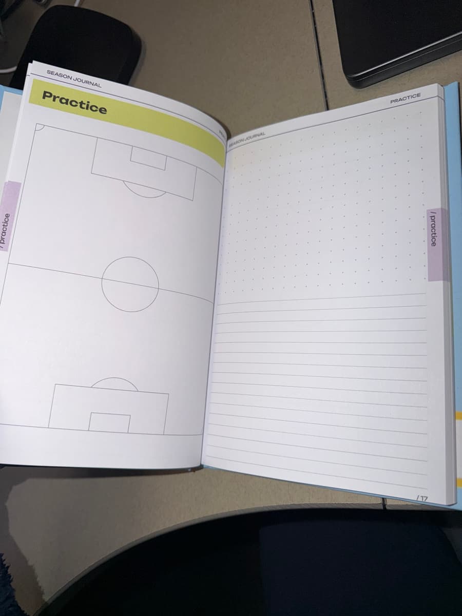 A Practice page: a full-field diagram and a notes page